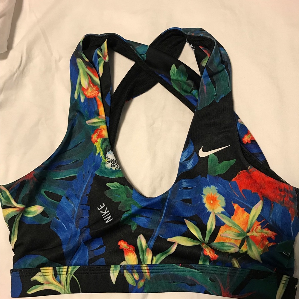 Nike floral print sports bra